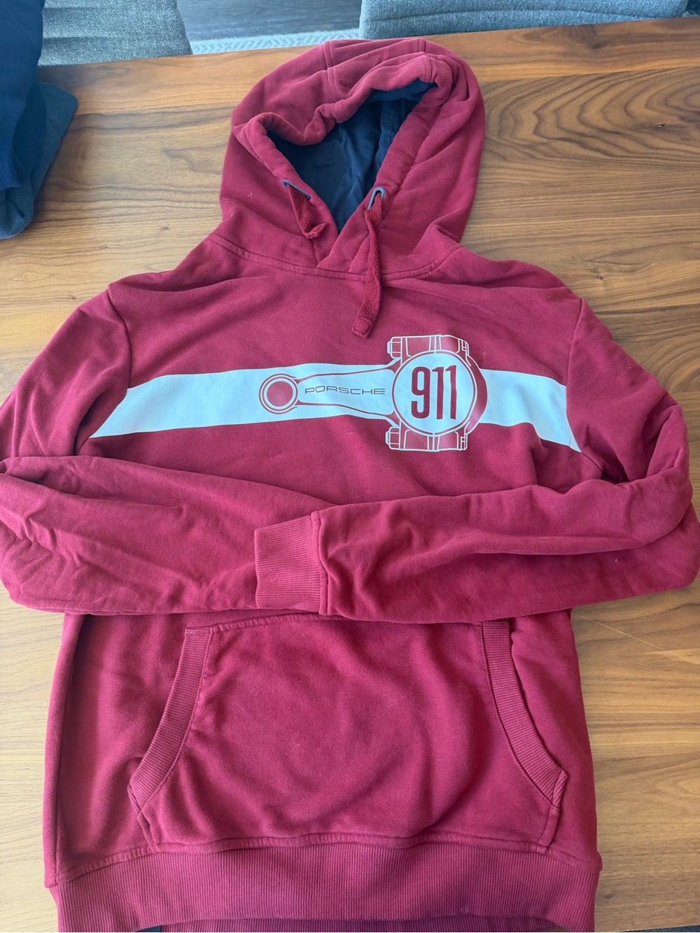 Porsche 911 Red/maroon Hooded Pullover Sweatshirt large